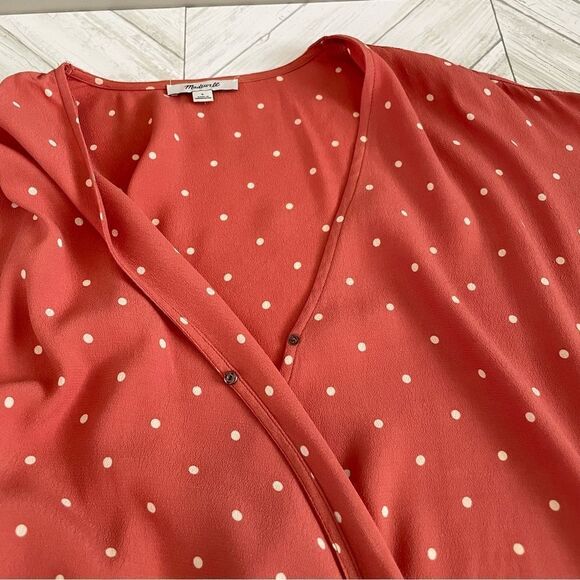 Madewell Wrap polka dot Top size Small - Picture 6 of 9